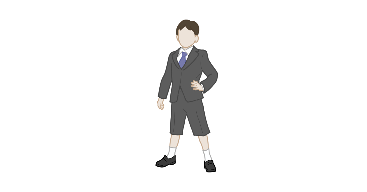 フォーマルスーツの男の子のイラスト