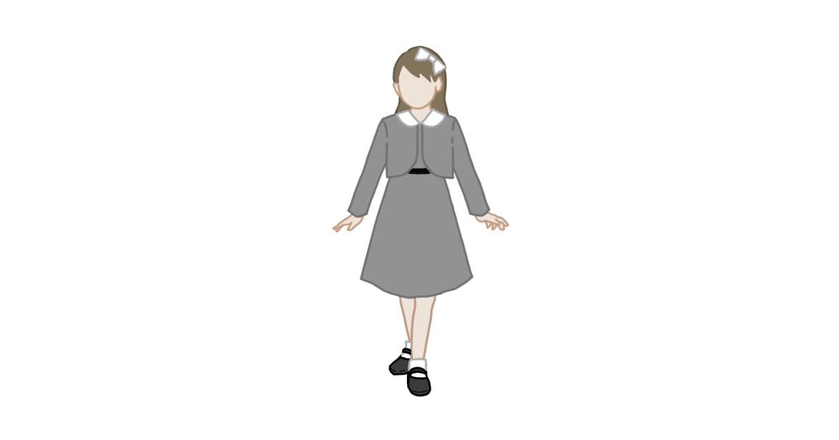 フォーマルワンピースの女の子のイラスト