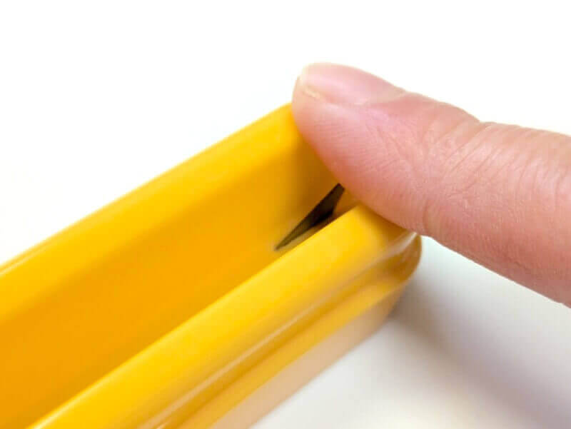 ムッキーちゃんの刃に指を押し付けると危ない