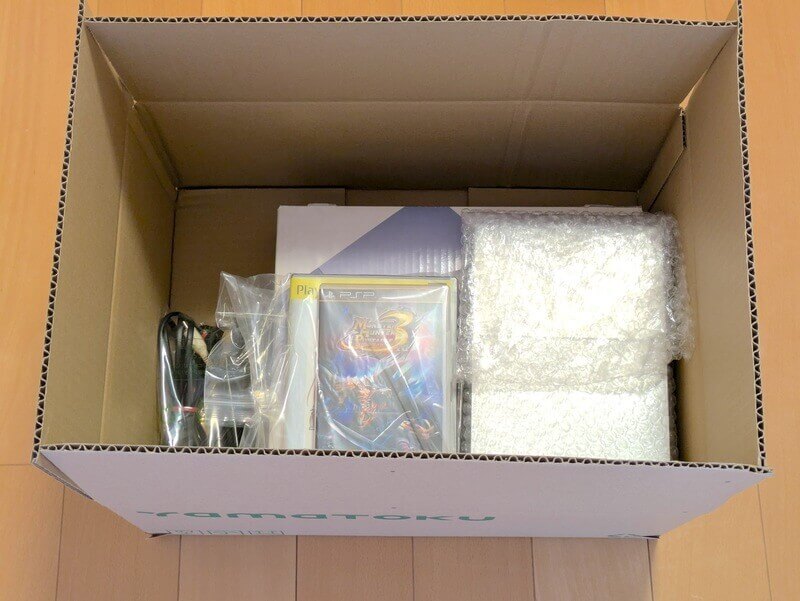 レトログの宅は買取に出すものを梱包した様子